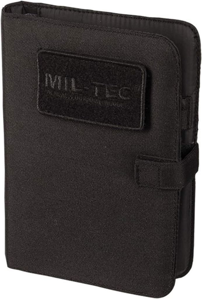 Libreta impermeable militar acolchada negra